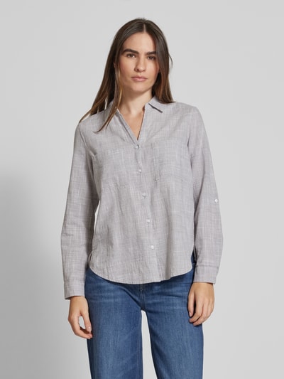 Tom Tailor Regular fit blouse met borstzakken Lichtgrijs - 4