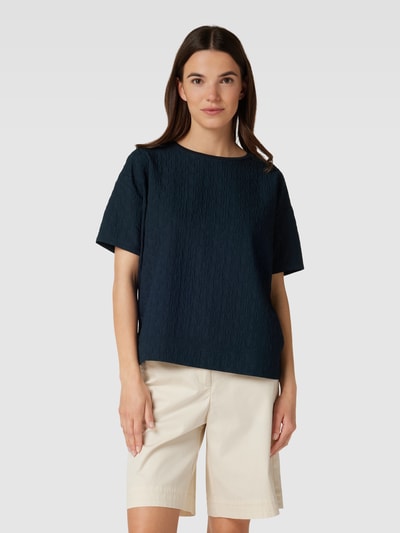 OPUS T-Shirt mit Strukturmuster Modell 'Sellona' Blau 4