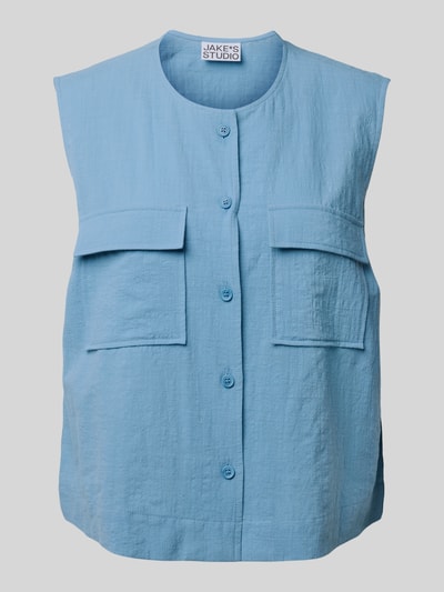JAKE*S STUDIO WOMAN Regular fit blousetop met klepzakken op de borst IJsblauw - 2