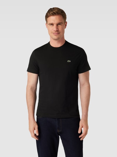 Lacoste T-shirt z okrągłym dekoltem i wyhaftowanym logo Czarny 4