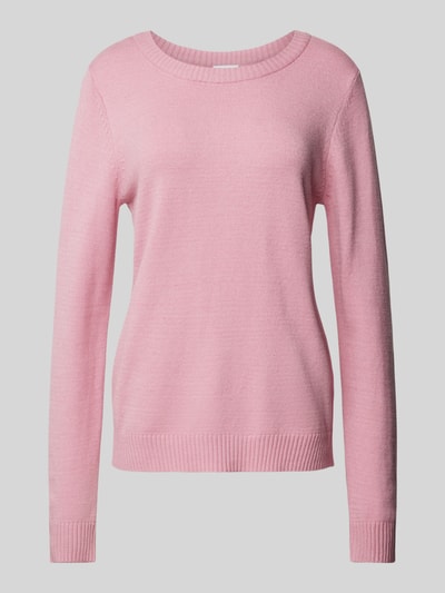 Vila Gebreide pullover met ronde hals, model 'Viril' Roze - 2