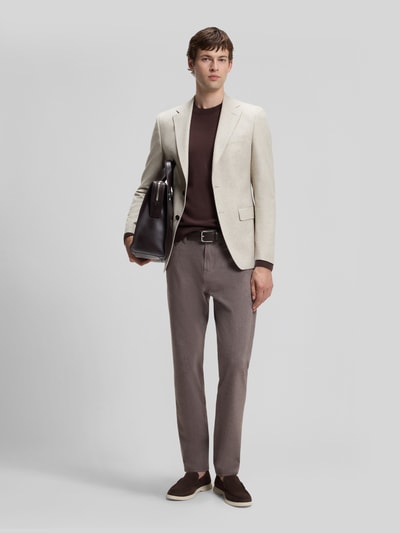 BOSS Slim Fit Sakko aus Wolle mit Brusttasche Beige 1