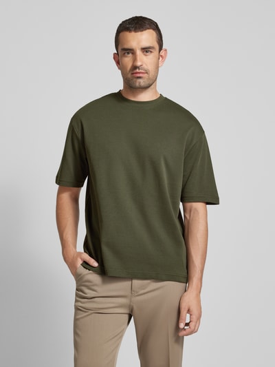 SELECTED HOMME Relaxed fit T-shirt met ronde hals, model 'OSCAR' Donkergroen - 4