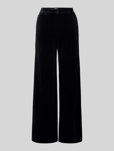 Jake*s Collection Regular Fit Hose mit Bundfalten Samtoptik Black 1