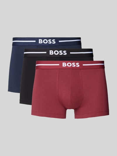 BOSS Trunks mit elastischem Label-Bund im 3er-Pack Dunkelrot 1