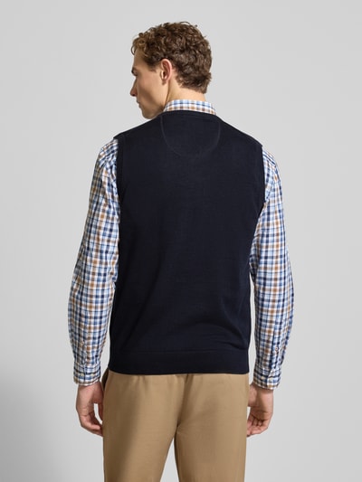 Christian Berg Men Spencer met labelstitching Marineblauw - 5