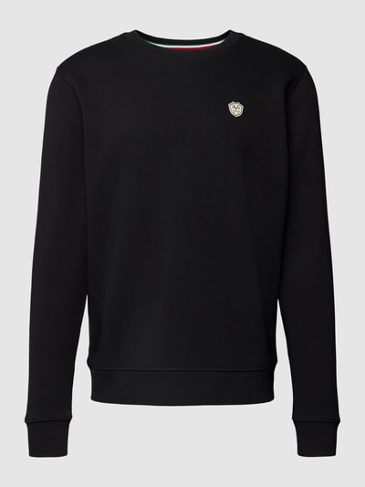 19V69 Italia Sweatshirt mit Label-Detail Modell 'Nico' Black 2