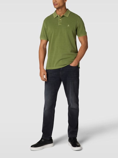 Marc O'Polo Poloshirt mit Label-Stitching Gruen 1