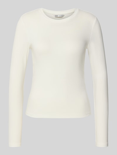 ONLY Slim Fit Langarmshirt aus Baumwoll-Mix Modell 'RILEY' Offwhite 2