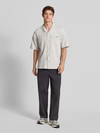 Pegador Relaxed fit vrijetijdsoverhemd met structuurmotief, model 'ACADO' Lichtgrijs - 1