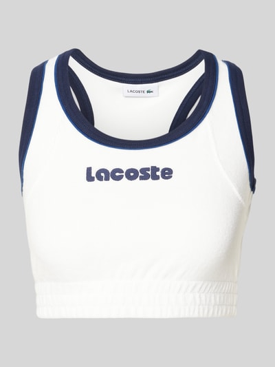 Lacoste Sport Biustonosz typu bralette z wyhaftowanym logo model ‘Contrast Embroidered’ Złamany biały 1