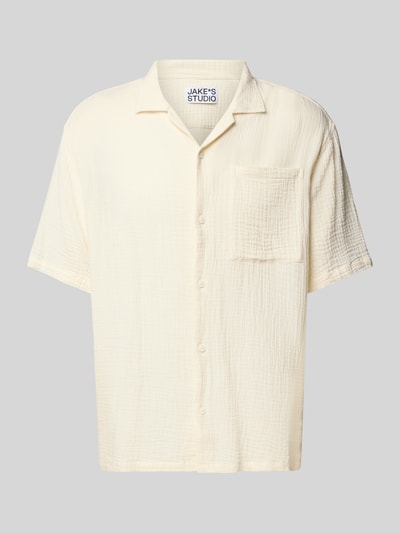 JAKE*S STUDIO MEN Freizeithemd mit Knopfleiste Offwhite 2