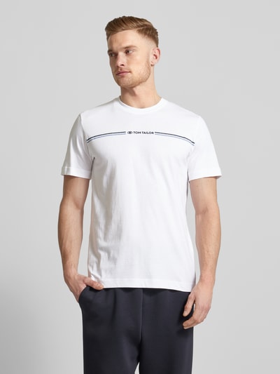 Tom Tailor T-Shirt mit Label-Print Weiss 4