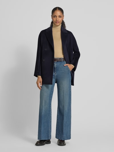 Max Mara Studio Regular Fit Mantel aus reiner Schurwolle Modell 'SHEREE' Marine 1