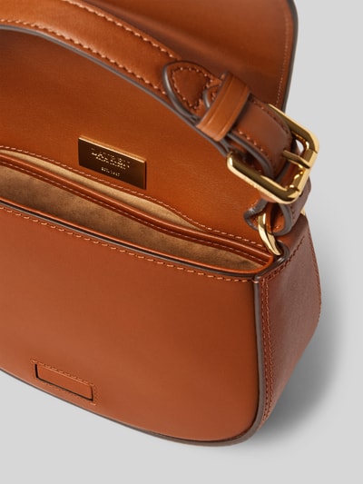 Lauren Ralph Lauren Schoudertas met labelapplicatie, model 'TANNER' Cognac - 5