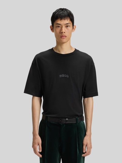 HUGO Oversized T-shirt van puur katoen, model 'DASU' Zwart - 4