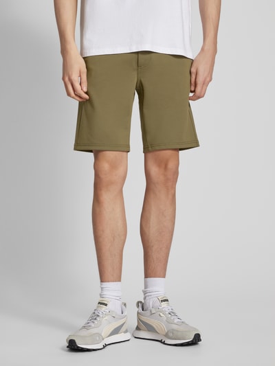 Blend Regular Fit Shorts mit Eingrifftaschen Oliv 4