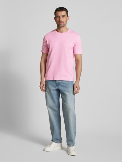 Marc O'Polo Regular Fit T-Shirt aus reiner Baumwolle mit Logo-Print Rosa 1