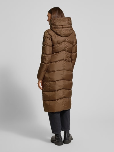 Peuterey Gewatteerde lange jas met steekzakken, model 'NUNKI' Camel - 5