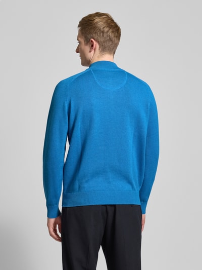 Fynch-Hatton Strickpullover mit Label-Stitching Blau 5