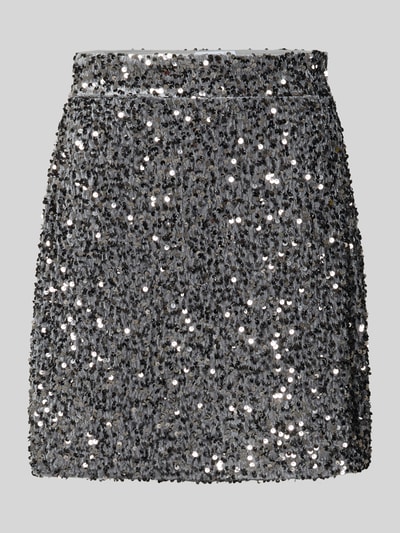 Vila Spódnica mini z wysokim stanem i cekinami model ‘FAITH’ Srebrny 2