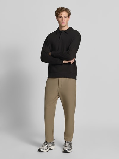 BOSS Green Relaxed Fit Sweatshirt aus Baumwoll-Mix Modell 'SW_Placket Polo' Black 1