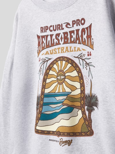 Rip Curl Sweatshirt mit Label- und Motiv-Print Modell 'BELLS' Hellgrau Melange 2