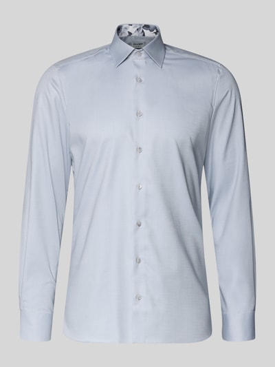 Produktfoto, Slim Fit Business Hemd aus Baumwolle mit Kentkragen von OLYMP Level Five in Hellblau, glatte Oberfläche, Knopfleiste, klassische Kragenform, Herren-Business-Hemd, Baumwoll-Elasthan-Mix