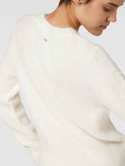 BOSS Strickpullover mit Rundhalsausschnitt Modell 'Fleuretty' Offwhite 3