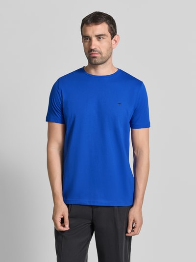 Fynch-Hatton T-Shirt mit Rundhalsausschnitt und Label-Stitching Royal 4