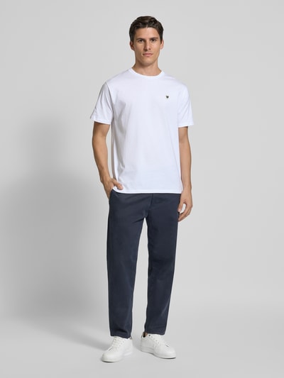 Wood Wood T-shirt met logobadge, model 'Ace' Wit - 1