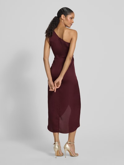 V by Vera Mont Sukienka koktajlowa na jedno ramię Bordowy 5