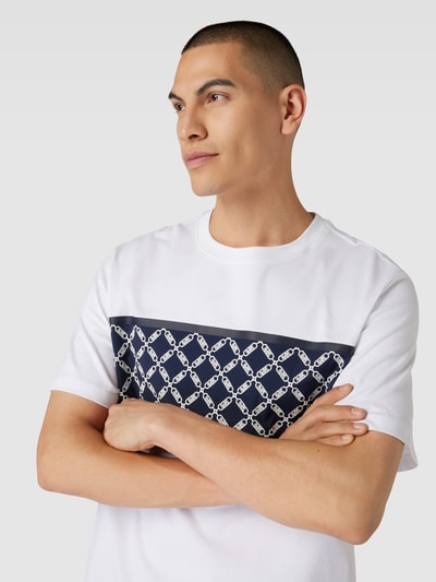 Michael Kors T-shirt ze wzorem w blokowe pasy model ‘EMPIRE STRIPE’ Biały 3