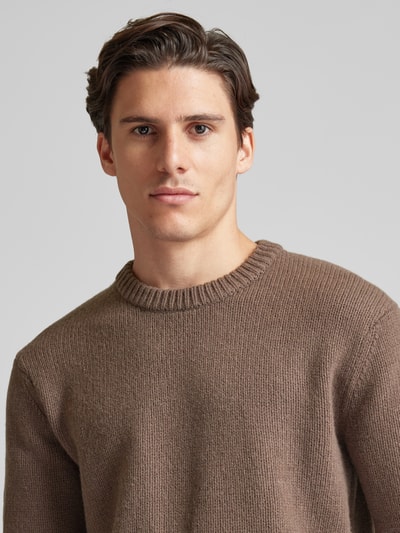 SELECTED HOMME Strickpullover mit Rundhalsausschnitt Modell 'CODY' Taupe 3