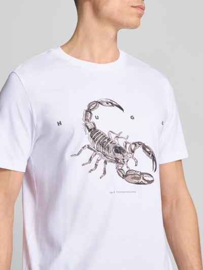 HUGO Regular Fit T-Shirt aus reiner Baumwolle Modell 'DISCORB' Weiss 3