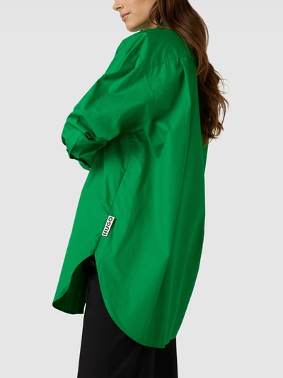 HUGO Lange blouse met overhemdkraag, model 'Ennia' Groen - 3