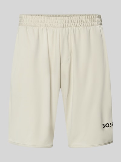 Produktfoto, Regular Fit Shorts mit Label-Schriftzug Modell 'TOC SPIN 9 INCH' von BOSS Green, Unifarben, elastischer Bund, Tunnelzug, seitliche Eingrifftaschen, Logo-Detail, glatte Textur