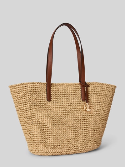 Lauren Ralph Lauren Shopper aus Stroh mit Logo-Applikation Beige 3