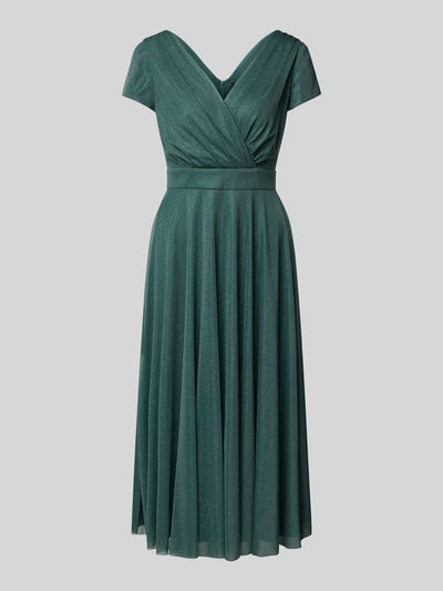 Vera Mont Knielange cocktailjurk met V-hals Groen - 2