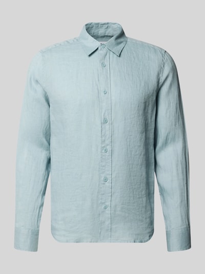 Produktfoto, Regular Fit Leinenhemd mit Kentkragen Modell 'FLYNN' von Only & Sons, hellblau, glatte Struktur, Herren