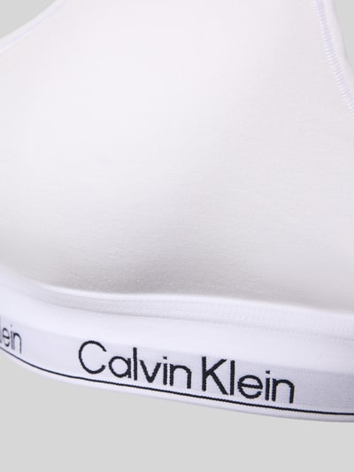 Calvin Klein Underwear Biustonosz typu bralette z paskiem z logo Biały 2