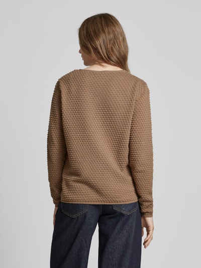 FREE/QUENT Gebreide pullover met ribboorden, model 'Dodo' Taupe - 5