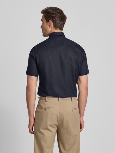 Jake*s Slim Fit Leinenhemd mit Knopfleiste Black 5