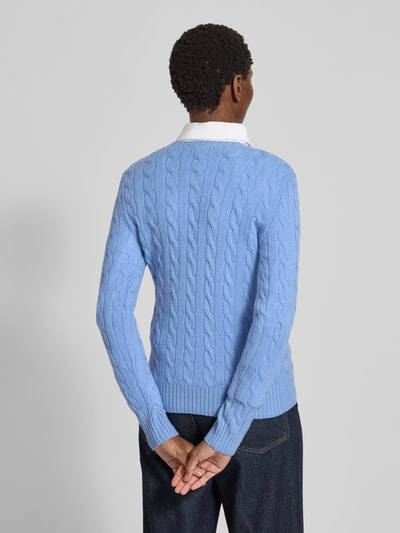 Polo Ralph Lauren Sweter z dzianiny z mieszanki wełny i kaszmiru model ‘JULIANNA’ Błękitny 5