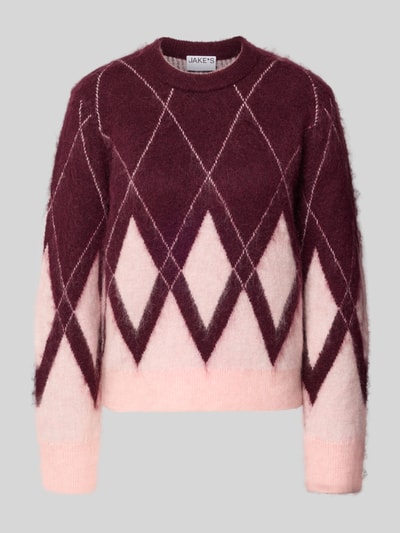 Jake*s Casual Regular fit pullover van wolmix Prune - 1