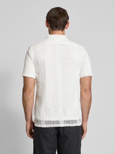 Lindbergh Relaxed Fit Strickhemd mit Resortkragen Offwhite 5