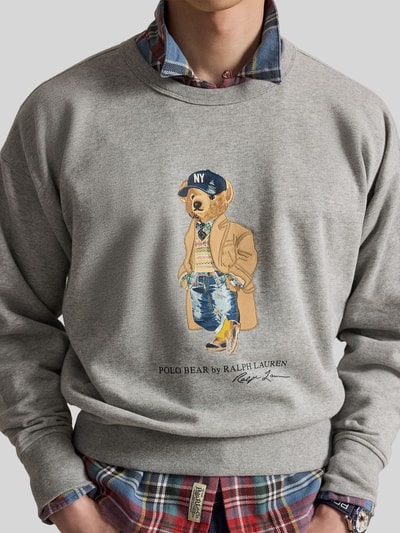 Polo Ralph Lauren Sweatshirt mit ikonischem Bärenmotiv Hellgrau 4
