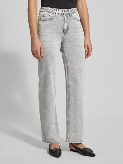 VERO MODA Wide leg jeans van katoenmix model 'TESSA' Lichtgrijs - 4