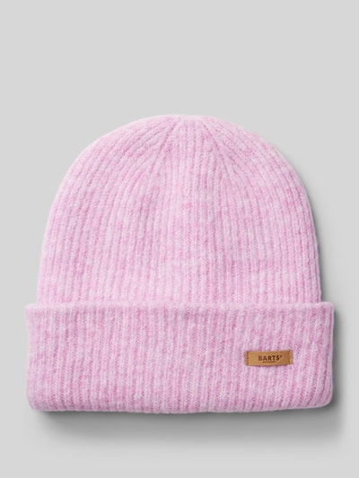 Barts Czapka beanie z naszywką z logo model ‘Witzia’ Różowawy 1