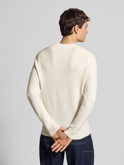 Superdry Sweter z dzianiny z prążkowanymi wykończeniami Złamany biały 5